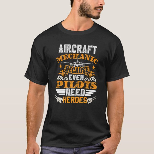 Mekaniska utrustningsenheter för luftfartyg Mechan T Shirt (Framsida)