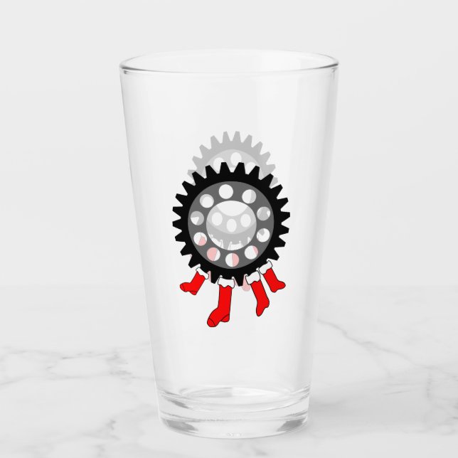 Mekaniska växel julstrumpor glaskopp (Framsida)