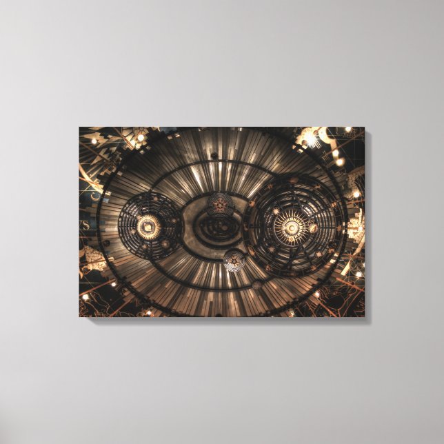 Mekaniska zodiakkonstellationer av Steampunk Canvastryck (Framsida)