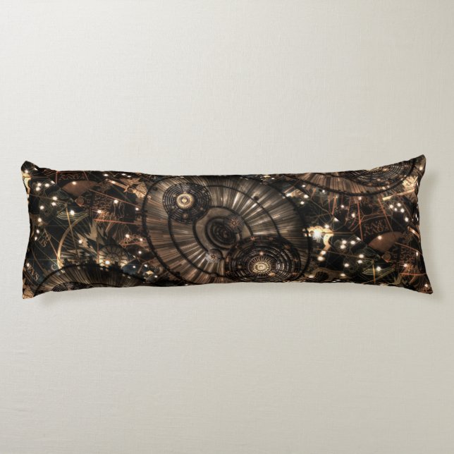 Mekaniska zodiakkonstellationer av Steampunk Kroppskudde (Baksidan)