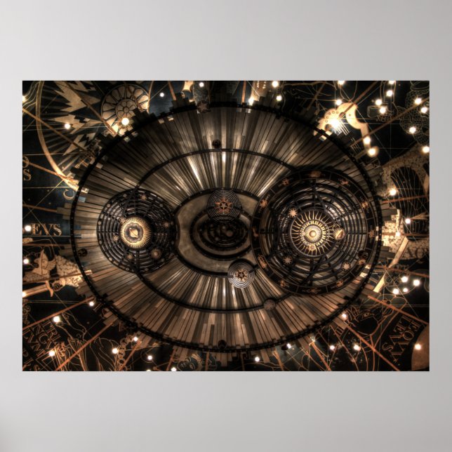 Mekaniska zodiakkonstellationer av Steampunk Poster (Framsidan)