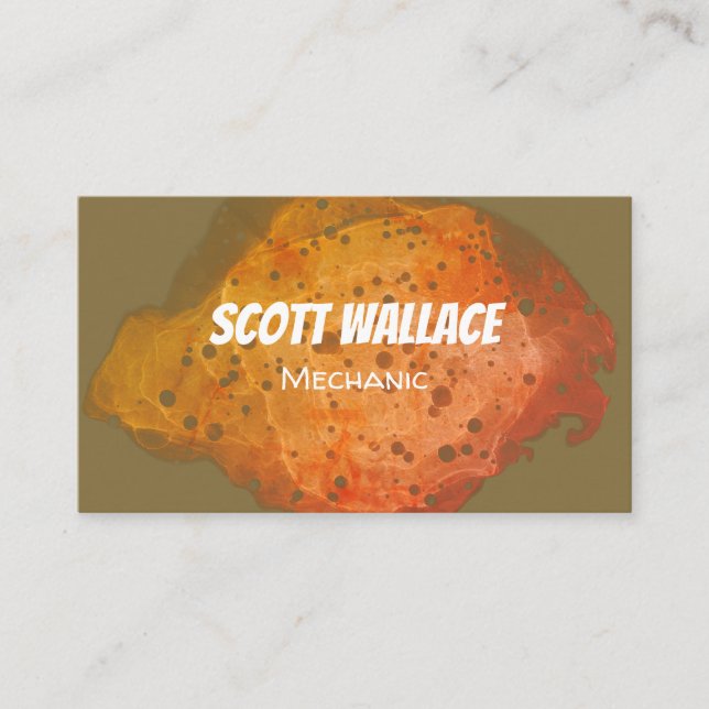 Mekaniskt Affärskort av rost Visitkort (Framsida)