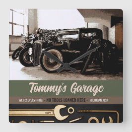 Mekaniskt Anpassningsbar Motorcykelgarage Fyrkantig Klocka