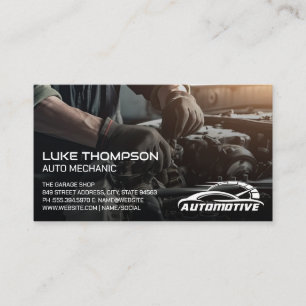 Mekaniskt arbete med motorn Auto Services-Logoty Visitkort