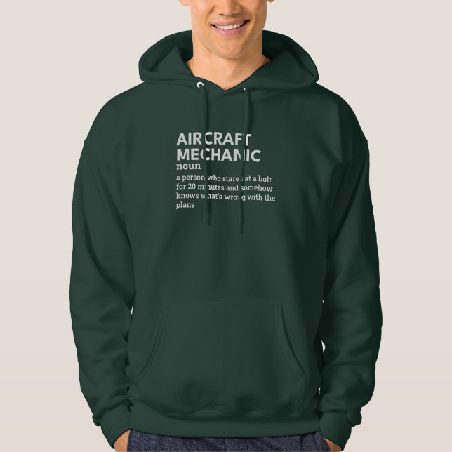 Mekaniskt definitionsblock för flygplansflygplan hoodie (Framsida)