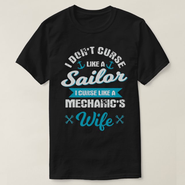 Mekaniskt funny som en mekanisk hustru t shirt (Design framsida)