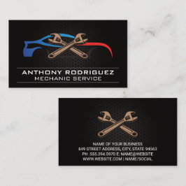 Mekaniskt garage | Logotyp för sportbilsavfall Visitkort