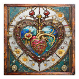 Mekaniskt hjärta anatomisk Steampunk-serie Fototryck