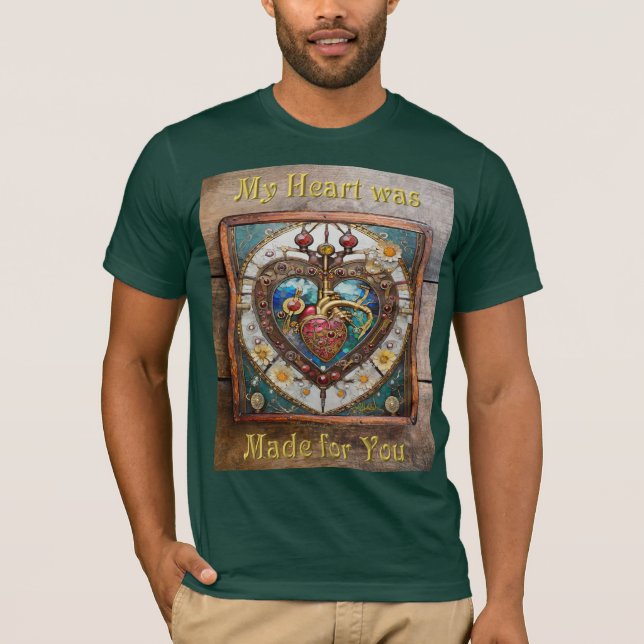 Mekaniskt hjärta anatomisk Steampunk-serie T Shirt (Framsida)