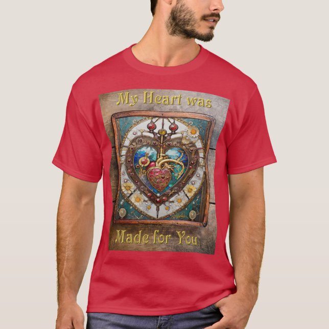 Mekaniskt hjärta anatomisk Steampunk-serie T Shirt (Framsida)