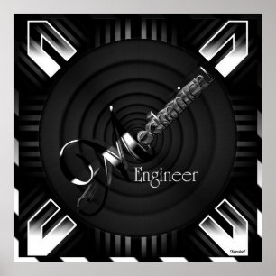 Mekaniskt Ingenjör Deco-flare Poster