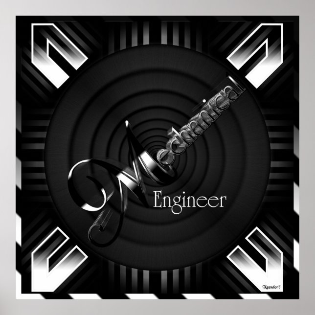 Mekaniskt Ingenjör Deco-flare Poster (Framsidan)