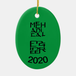 Mekaniskt Ingenjör-tecken Julgransprydnad Keramik