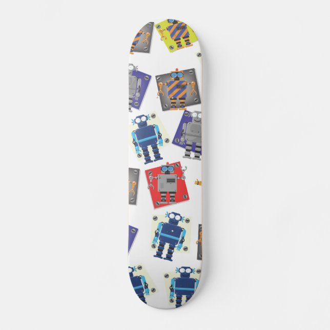 Mekaniskt robotmönster mini skateboard bräda 18,7 cm (Framsida)