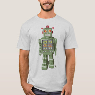Mekaniskt silver för leksakrobotskjorta t-shirt