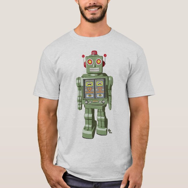 Mekaniskt silver för leksakrobotskjorta t-shirt (Framsida)