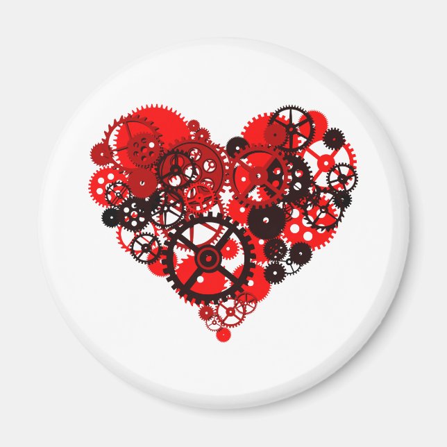 MEKANISKT STEAMPUNK HEART MAGNET (Framsidan)