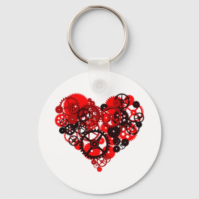 MEKANISKT STEAMPUNK HEART NYCKELRING (Framsida)