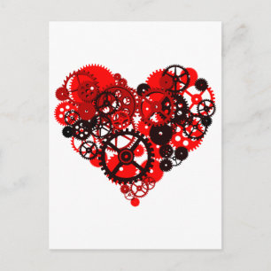 MEKANISKT STEAMPUNK HEART VYKORT