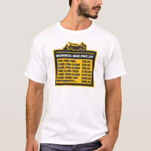 Mekaniskt stoja priset listar t shirt