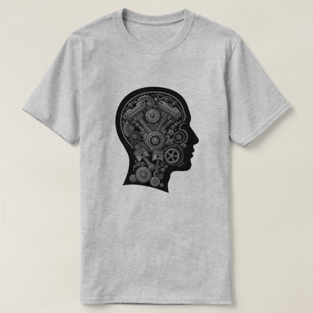 Mekaniskt tänkesätt - Belysning av motorhuvud T Shirt (Design framsida)