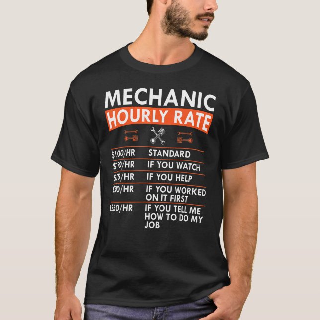 Mekaniskt timtaxerat Wrench Piston Garage Labor Ra T Shirt (Framsida)