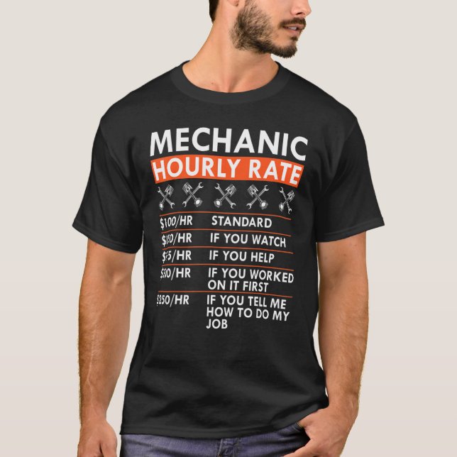Mekaniskt timtaxerat Wrench Piston Garage Labor Ra T Shirt (Framsida)