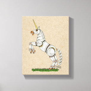 Mekaniskt Unicorn-Kanvastryck Canvastryck