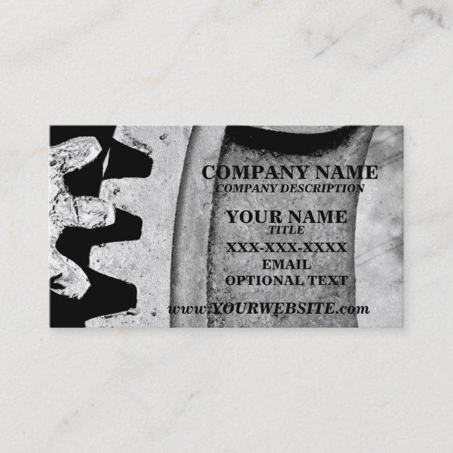 MEKANISKT UTRUSTAR - visitkortmallen Visitkort (Framsida)