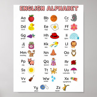 MEKIMI - Engelskt alfabet Chart Poster