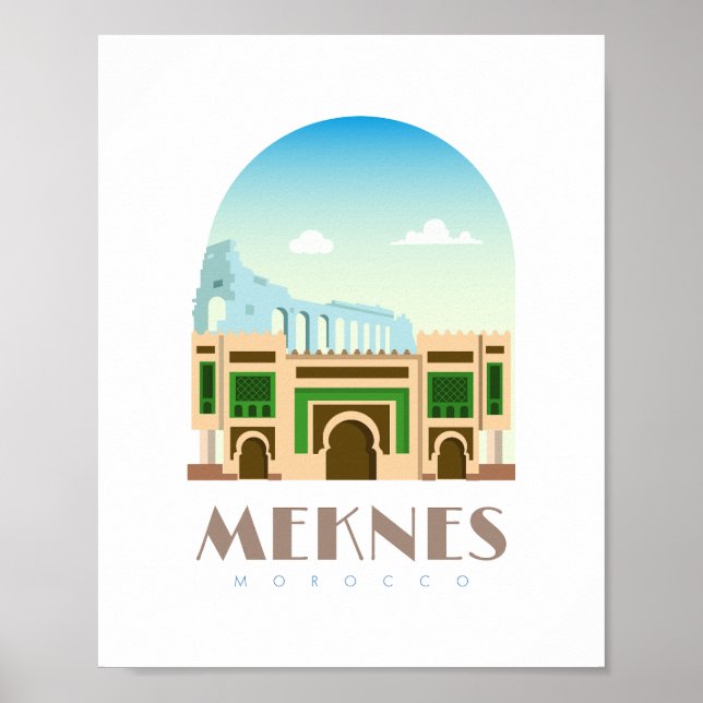 Meknes city morocco Skyline Poster (Framsidan)