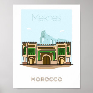 Meknes reseaffisch i staden Meknes - Moratens rese Poster