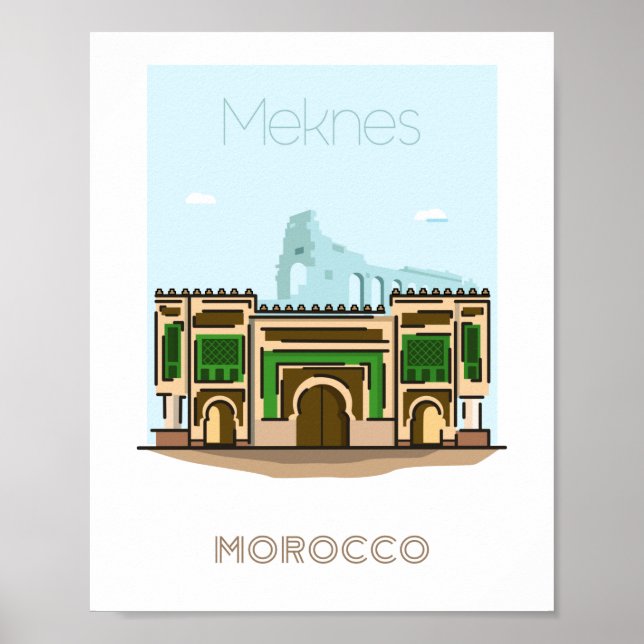 Meknes reseaffisch i staden Meknes - Moratens rese Poster (Framsidan)