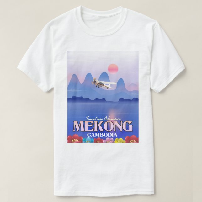 Mekong River Kambodja Vacation poster T Shirt (Design framsida)