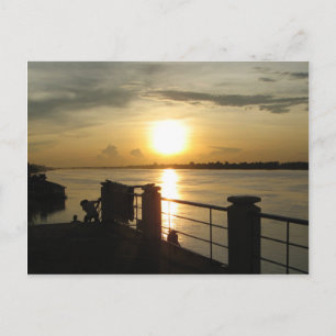 Mekong River Sunset ... Nong Khai, Isaan, Thailand Vykort