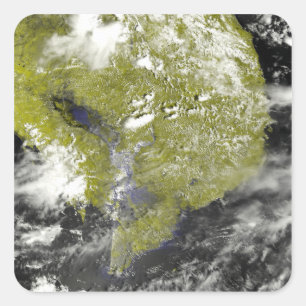 Mekongdeltat och Tonle Sap Fyrkantigt Klistermärke