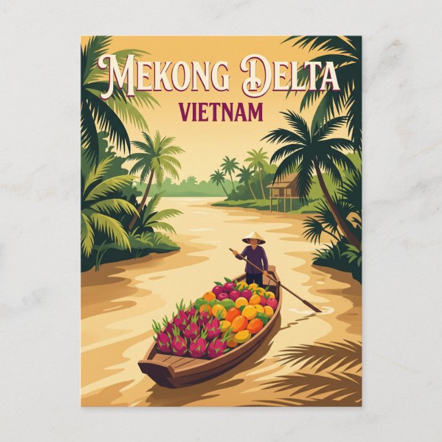 Mekongfloden Vietnam Vykort (Framsida)