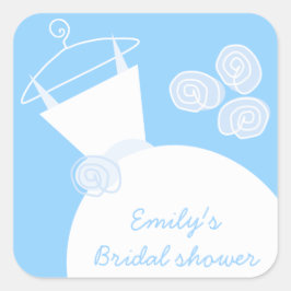 Meksterruta för bröllop-blått "Möhippa" Fyrkantigt Klistermärke