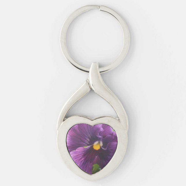 Mekteld Twisted Heart Silverfärgad Nyckelring (Framsidan)