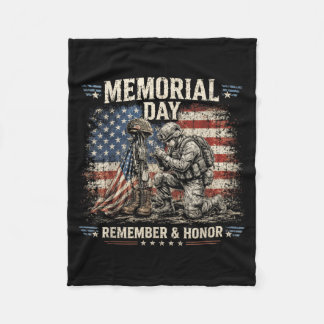 Mel Dag Usa Flagga Komma ihåg Patriot Män Kvinnor Fleecefilt