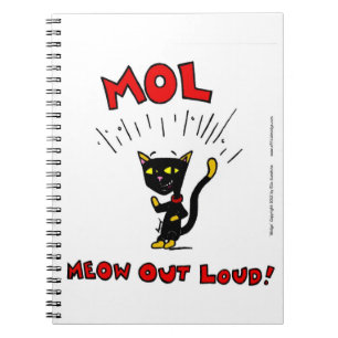 Mel "MOL: MEOW OUT LOUD" bärbar dator Anteckningsbok Med Spiral