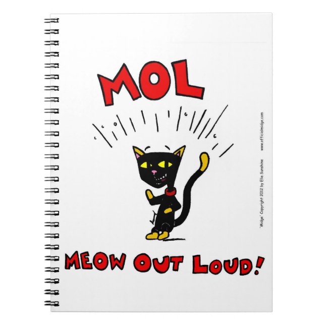 Mel "MOL: MEOW OUT LOUD" bärbar dator Anteckningsbok Med Spiral (Framsidan)