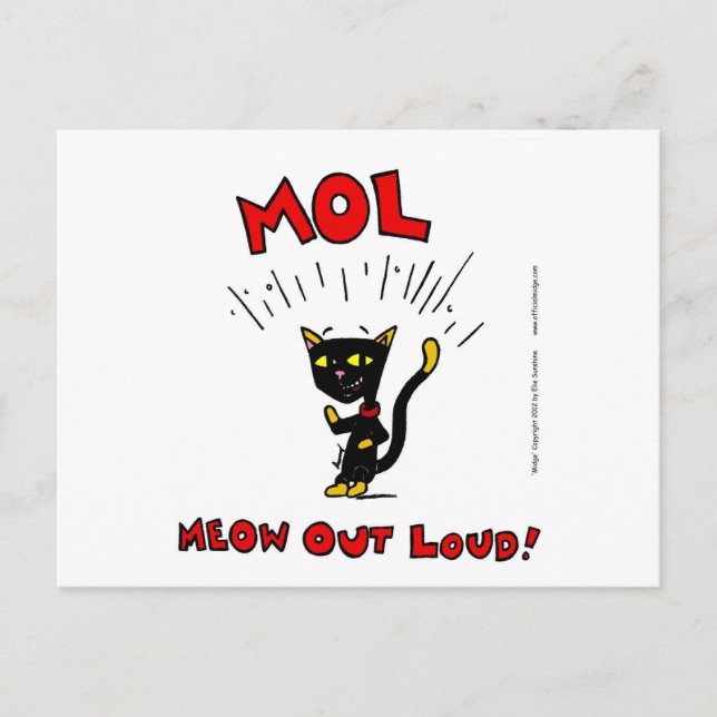 Mel "MOL: MEOW OUT LOUD" vykort (Framsida)