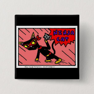 Mel NINJA Cat Button Knapp