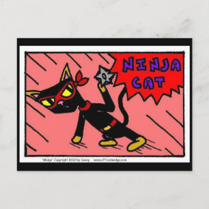 Mel ’NINJA CAT’-vykort Vykort