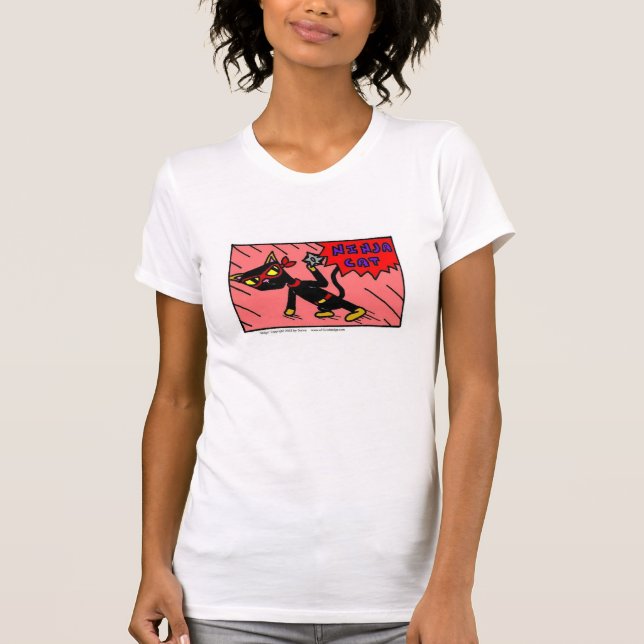Mel ’NINJA CAT’ Womens Avslappnad Scoop T-Shirt (Framsida)