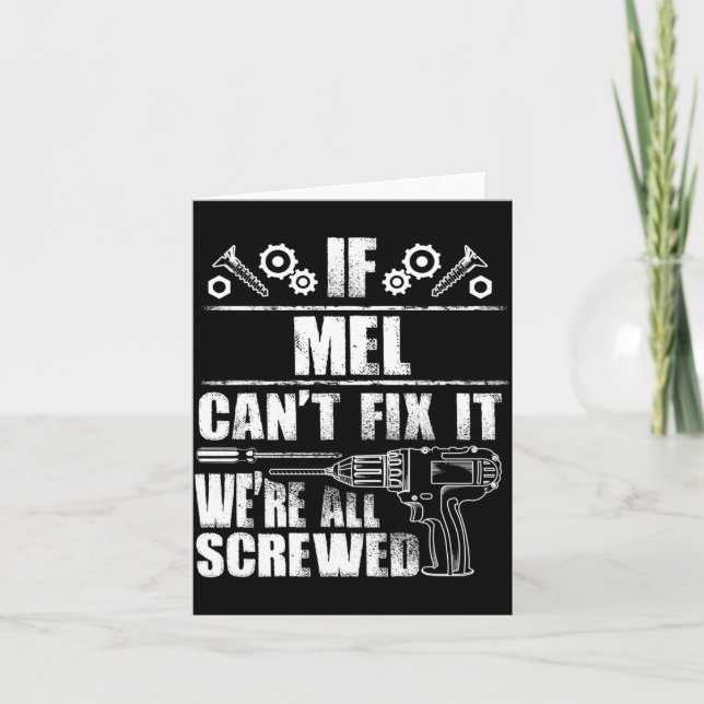 Mel Present Namn Fixa Rolig Födelsedag Personlig P Kort (Framsida)