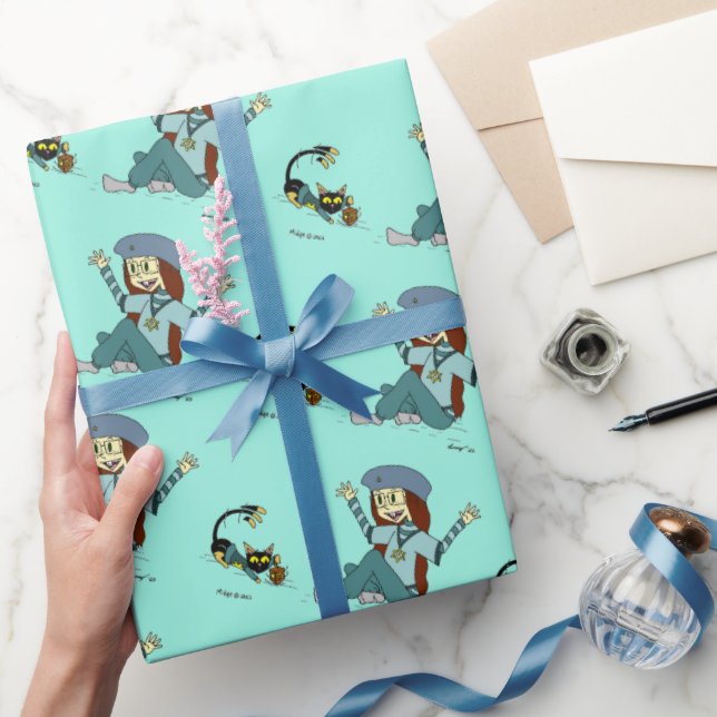 Mel the Cat and Maizy Hanukkah Wrapping Papper Presentpapper (Gifting)