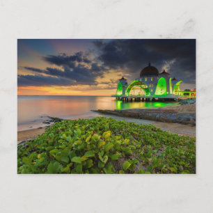 Melaka under Sunset   Masjid Selat Vykort