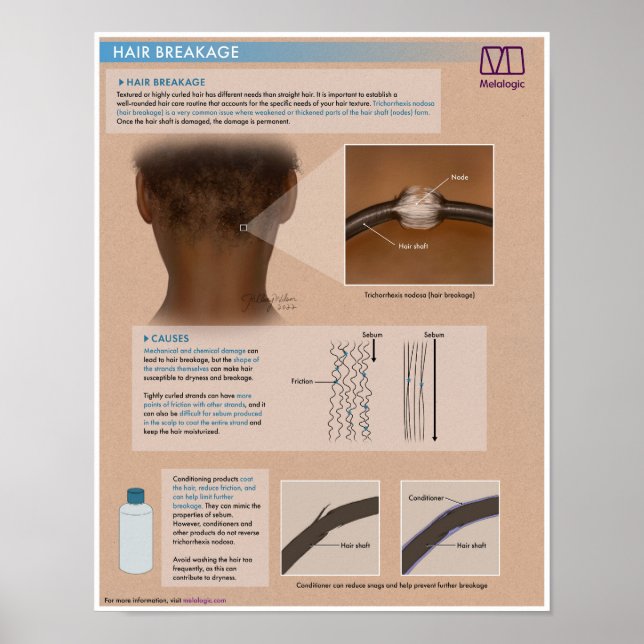 Melalogic Hair Breakage Medical Poster (Framsidan)
